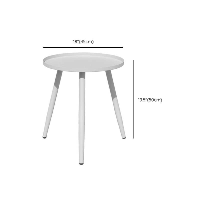 Metal Round 3 Legs End Table Minimalist Tray Top Accent Side Table