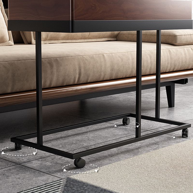 Modernistic Solid Wood with Storage Rectangular Tray Top Side Table