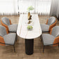Contemporary Sintered Stone Dining Table Metal Dining Table with Double Pedestal Base Clearhalo 'Dining Tables & Seating' 'Dining Tables' 'dining_table' 'furn' 'furn_dining_table' 'Furniture' 'Kitchen & Dining Furniture' 1200x1200_f98b20a1-638c-4afc-9c55-3ffbcad9dde9