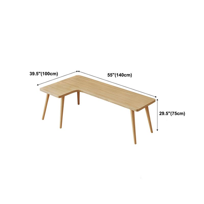 Solid Wood L-Shape Writing Desk Modern & Contemporary Laptopt Table