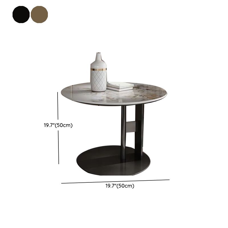 Modern Round Slate Cocktail Table Stainless Steel Pedestal Coffee Table Clearhalo 'Coffee & Accent Tables' 'Coffee Tables' 'coffee_tables' 'furn' 'furn_coffee_tables' 'Furniture' 'Living Room Furniture' 1200x1200_f98c799c-9263-462d-837e-3a38331aa147