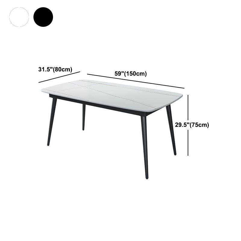 Rectangle Stone Top Dining Table Contemporary Dining Table with 4 Legs Clearhalo 'Dining Tables & Seating' 'Dining Tables' 'dining_table' 'furn' 'furn_dining_table' 'Furniture' 'furniture_dining_table' 'Kitchen & Dining Furniture' 'kitchen' 'kitchen_dining_table' 1200x1200_f98c7f48-ebee-47ee-b956-ca3f8fe32ca5