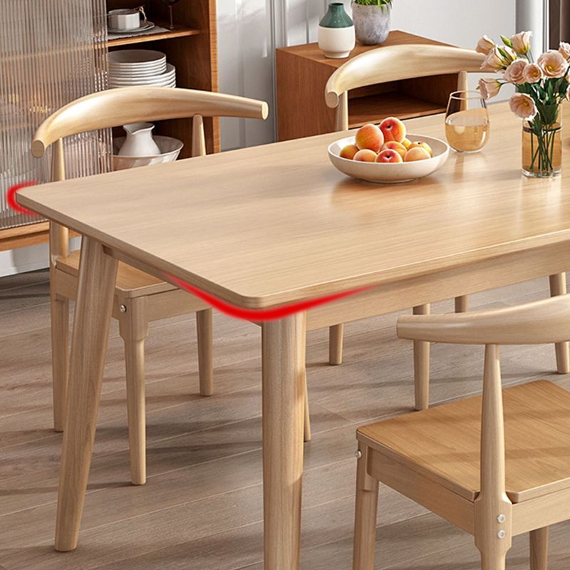 Modern Solid Wood Dining Table Brown Rectangle Table with 4 Legs for Home Use Clearhalo ' dining_table' 'Dining Tables & Seating' 'Dining Tables' 'furn' 'furn_dining_table' 'Furniture' 'furniture_dining_table' 'Kitchen & Dining Furniture' 'kitchen&dining_furn' 'kitchen' 'kitchen_dining_table' 1200x1200_f98d0817-924b-45e1-a4fb-c9f7feaa864f