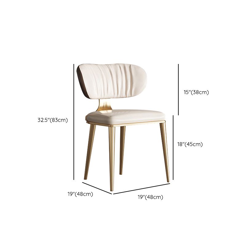 Glam Open Back Dining Chair Gold Legs Dining Room Side Chair Clearhalo 'Dining Chairs' 'Dining Tables & Seating' 'dining_chair' 'furn' 'furn_dining_chair' 'Furniture' 'Kitchen & Dining Furniture' 1200x1200_f98d42d2-d3ad-413e-8949-14311b9962ad