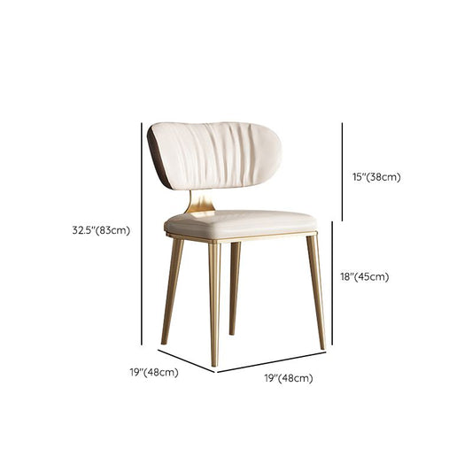 Glam Open Back Dining Chair Gold Legs Dining Room Side Chair Clearhalo 'Dining Chairs' 'Dining Tables & Seating' 'dining_chair' 'furn' 'furn_dining_chair' 'Furniture' 'Kitchen & Dining Furniture' 1200x1200_f98d42d2-d3ad-413e-8949-14311b9962ad