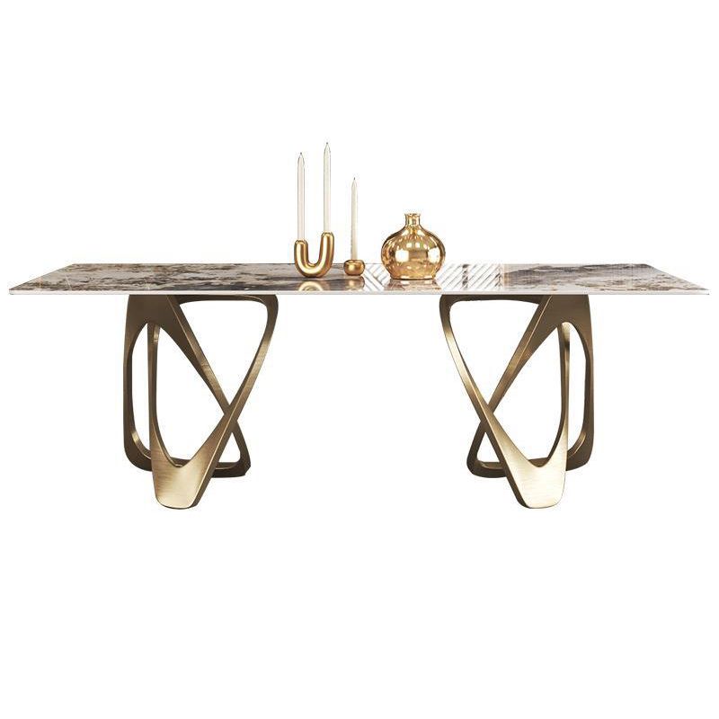 Set di dinette glam beige per casa 1/4/5/7 pezzi set da pranzo in pietra