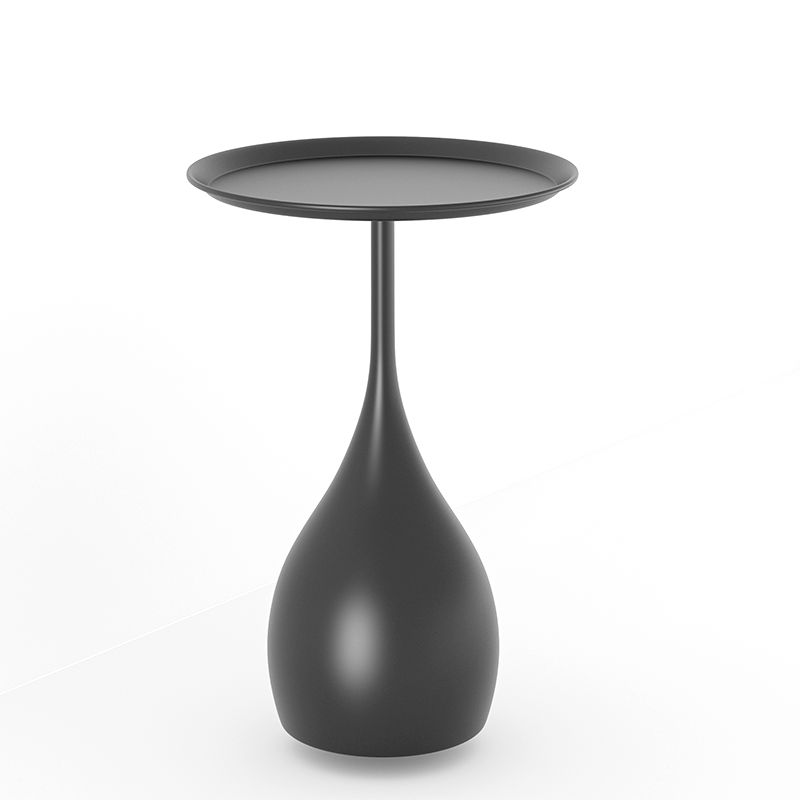 Tavolo laterale del piedistallo in metallo rotondo di metà secolo 23,6 "tavolo d'angolo alto