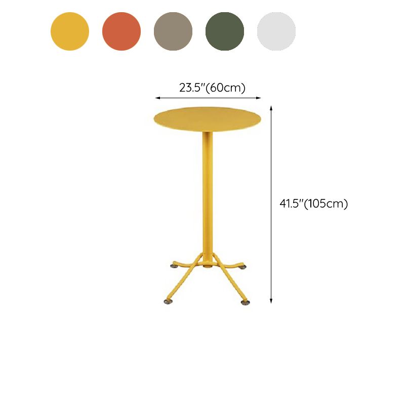 Metal Bar Dining Table Industrial Bar Height Cocktail Table with Pedestal