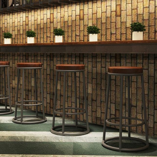 Industrial Armless Backless Counter Stool Iron Cashier Bar Stool with Seat and Pedal Clearhalo 'Bar Furniture' 'Bar Stools' 'bar_stools' 'furn' 'furn_bar_stools' 'Furniture' 'furniture_bar_stools' 'Kitchen & Dining Furniture' 1200x1200_f9929862-000f-461b-9f40-bd9b3dd9dae6
