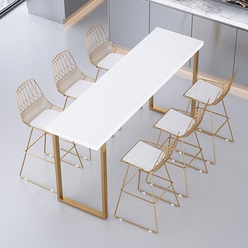 Taburetes de barra de metal glam -metal taburetes de comedor de espalda con patas de metal