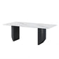 Rectangle Black Base Dining Site Table Modern Stone Double Pedestal Table Clearhalo 'Dining Tables & Seating' 'Dining Tables' 'dining_table' 'furn' 'furn_dining_table' 'Furniture' 'Kitchen & Dining Furniture' 1200x1200_f99368e3-f1d3-4159-9da3-ecff726a6855