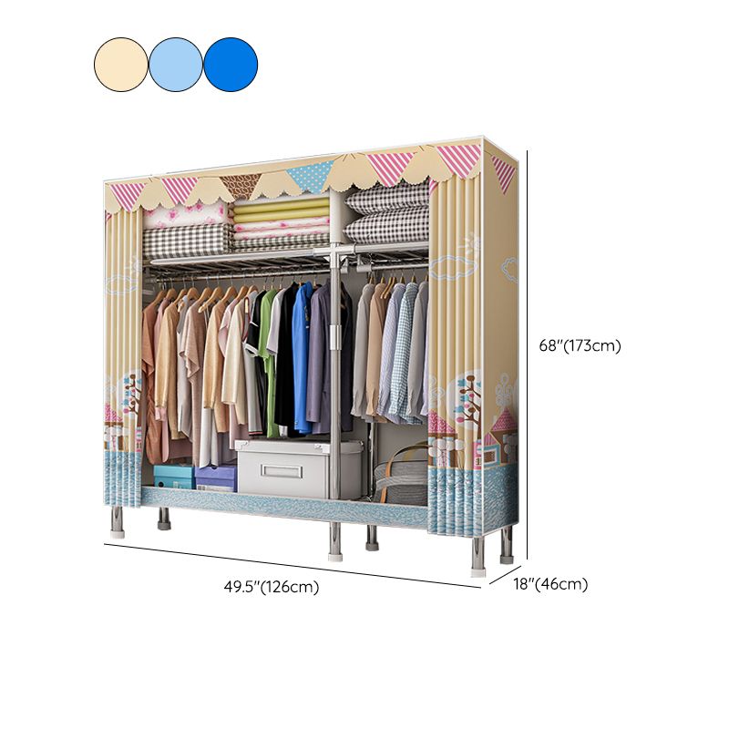 Armoire de garde-robe contemporaine avec étagères Closet de garde-robe en acier pour chambre à coucher
