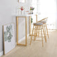 Glam Iron Indoor Bar Dining Table Rectangle White Wood Bistro Table with Sled Pedestal Clearhalo 'Bar Furniture' 'Bar Tables' 'bar_tables' 'furn' 'furn_bar_tables' 'Furniture' 'furniture_bar_tables' 'Kitchen & Dining Furniture' 1200x1200_f99452c4-8778-4310-889d-071d494da728