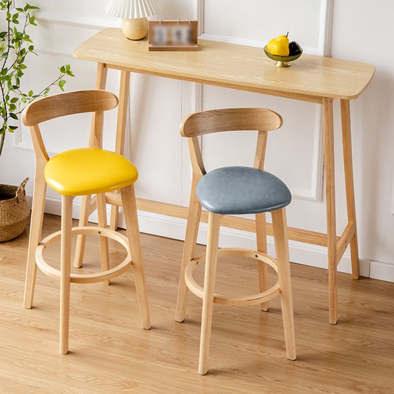 Scandinavia Style Bar-stool Wooden Legs with Low Back Footrest for Kitchen Bar Clearhalo 'Bar Furniture' 'Bar Stools' 'bar_stools' 'furn' 'furn_bar_stools' 'furniture_bar_stools' 'Kitchen & Dining Furniture' 'kitchen&dining_furn' 'kitchen' 'kitchen_furn' Furniture' 1200x1200_f99459d7-28a4-41fa-b829-ec4623c0e4ea