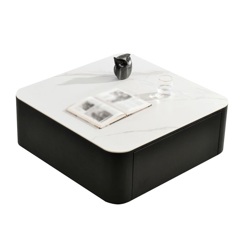 Square Square Block Base Design Slate Plate Table Plate with Drawer Coffee Table Clearhalo 'Coffee & Accent Tables' 'Coffee Tables' 'coffee_tables' 'furn' 'furn_coffee_tables' 'Furniture' 'Living Room Furniture' 1200x1200_f9963c95-c2e0-4fed-88b8-57174f13fa29