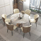 Round Dining Table Traditional Luxury Dining Table with Rose Base Clearhalo 'Dining Tables & Seating' 'Dining Tables' 'dining_table' 'furn' 'furn_dining_table' 'Furniture' 'Kitchen & Dining Furniture' 1200x1200_f99671a9-d3a0-430b-9bf2-e8df39b577c7