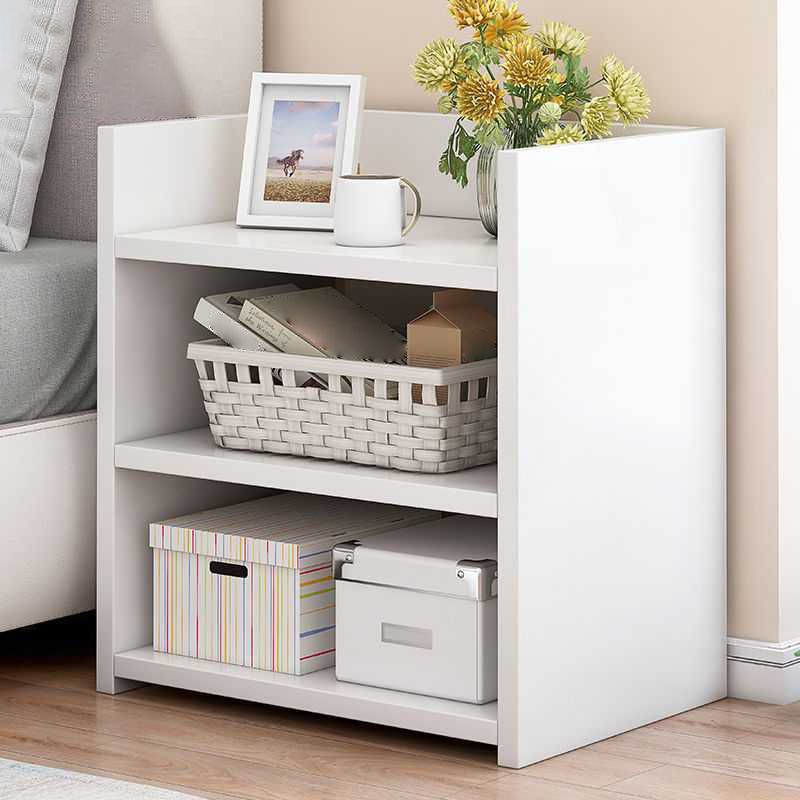 15.7" /18.8" Tall Wooden Nightstand Modern Night Stand with Shelves