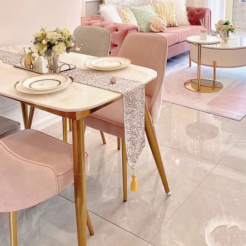 Scandinavian Sintered Stone White Dining Set Rectangle Standard Dining Set for Kitchen Clearhalo 'Dining Room Sets' 'Dining Tables & Seating' 'dining_room_set' 'furn' 'furn_dining_room_set' 'Furniture' 'furniture_dining_room_set' 'Kitchen & Dining Furniture' 'kitchen&dining_furn' 'kitchen' 1200x1200_f9979006-f285-4015-b769-279c887b662a