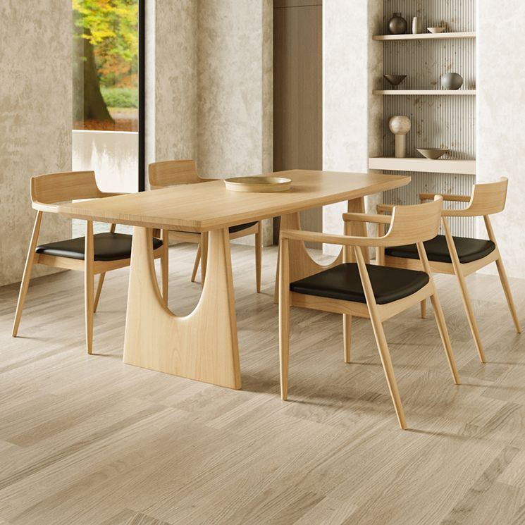 Modern 1/2/4/5 Pieces Rectangle Dining Set Solid Wood Dining Table with Chairs Clearhalo 'Dining Room Sets' 'Dining Tables & Seating' 'dining_room_set' 'furn' 'furn_dining_room_set' 'Furniture' 'furniture_dining_room_set' 'Kitchen & Dining Furniture' 'kitchen&dining_furn' 'kitchen' 1200x1200_f99819dc-b259-4b34-9458-1b6eea2abd1a