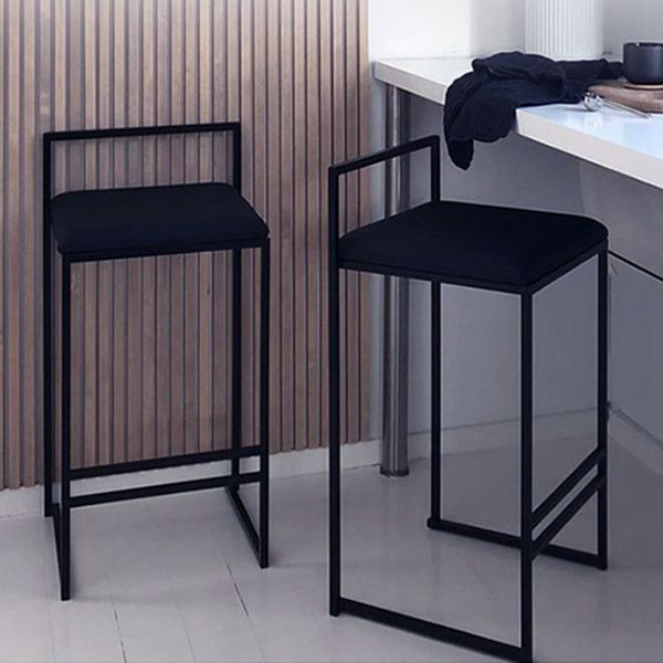 Industrial Low Back Stool Rectangle Upholstered Bar Stools for Living Room Clearhalo 'Bar Furniture' 'Bar Stools' 'bar_stools' 'furn' 'furn_bar_stools' 'Furniture' 'Kitchen & Dining Furniture' 1200x1200_f9983029-2123-4e42-ab30-f98afbd8c9c6