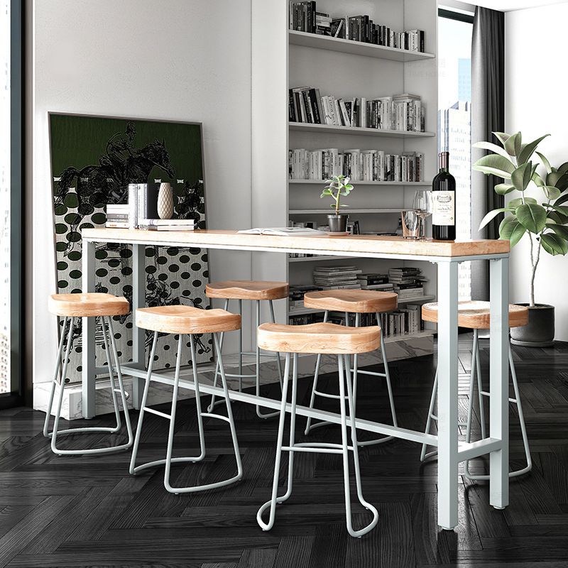 Modern Bar-height Table Solid Wood Top Bar Table for Living Room Clearhalo 'Bar Furniture' 'Bar Tables' 'bar_tables' 'furn' 'furn_bar_tables' 'Furniture' 'Kitchen & Dining Furniture' 1200x1200_f99bbabf-4b0b-4ef8-aac5-06400a89a081