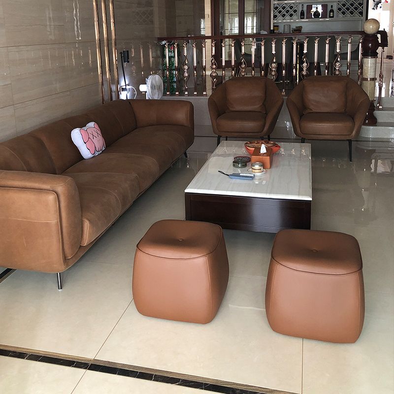 Contemporary Rectangle Shape Pouf PU Leather Upholstered Ottoman Clearhalo 'furn' 'furn_ottomans_poufs' 'Furniture' 'Living Room Furniture' 'Ottomans & Poufs' 'ottomans_poufs' 1200x1200_f99bcbf1-8dfc-4c35-83aa-94c62853e261