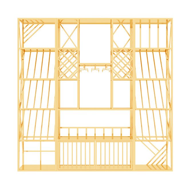 Luxe metalen wijnhouder rek vrijstaand met plankwijnrek 78.7 "h