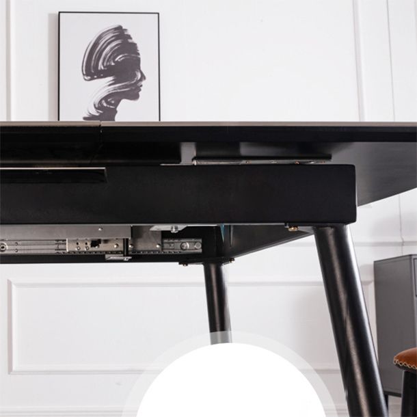 Table à manger à rectangle en pierre avec mobilier de feuilles pour le restaurant