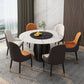 Modern Round Dining Table Sintered Stone Table with Wood Leg for Home