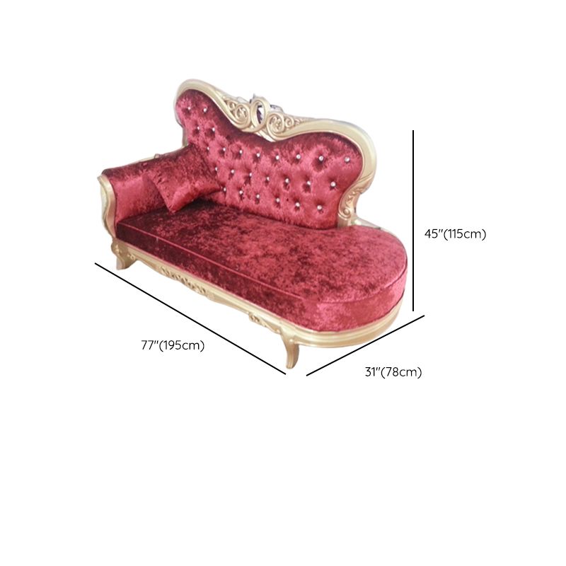 Chaise longue rembourrée Glam, chaise longue à accoudoirs roulés