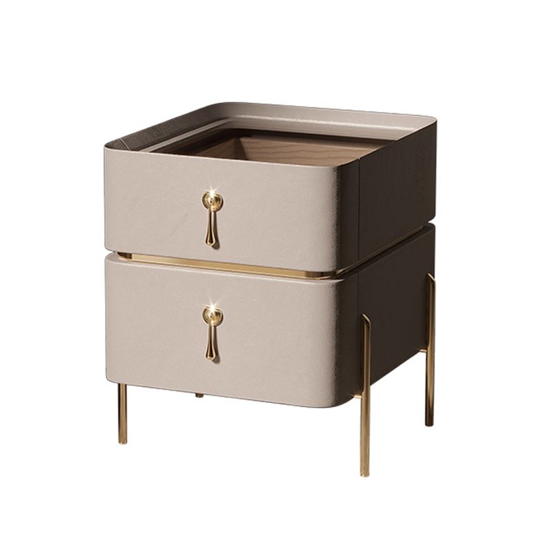 Leather Nightstand with 4 Legs Glam Night Table with Drawers Clearhalo 'Bedroom Furniture' 'furn' 'furn_night_stand' 'Furniture' 'night_stand' 'Nightstands' 1200x1200_f9a212f4-0dbf-479a-88d7-38bb5a6de050