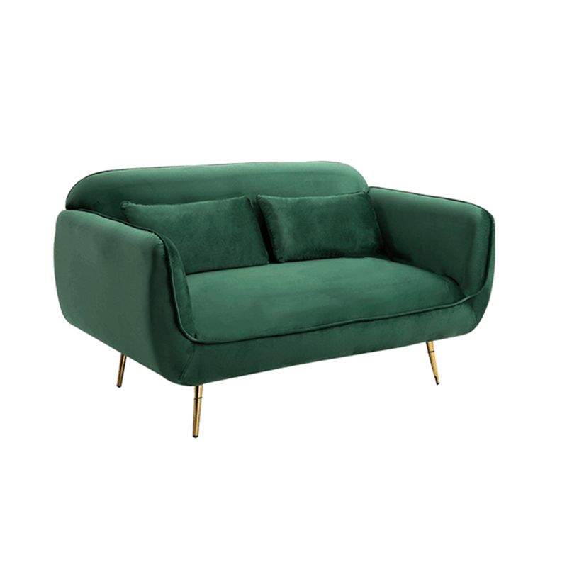 Velvet Modern Standard Tight Back Sofa 30"W Square Arm with Bolster Pillows Clearhalo 'furn' 'furn_sofas' 'Furniture' 'furniture_sofas' 'kitchen' 'kitchen_sofas' 'Living Room Furniture' 'Sofa' 'sofas' 1200x1200_f9a9ea9d-ab17-45e6-a060-0346feae1081