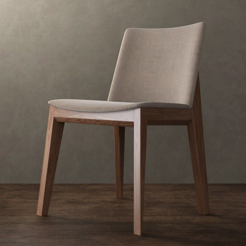 Scandinavian Oak Parsons Side Chair Linen Dining Chair with Natural Legs Clearhalo ' kitchen&dining_furn' 'Dining Chairs' 'Dining Tables & Seating' 'dining_chair' 'furn' 'furn_dining_chair' 'Furniture' 'furniture_dining_chair' 'Kitchen & Dining Furniture' 'kitchen' 1200x1200_f9ab3d57-1812-4cf8-a95a-94dbe9f2e49b