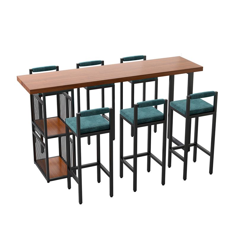 Modern de 1/4/7 piezas de mesa de barra de barra de pino de madera de pino con taburetes altos