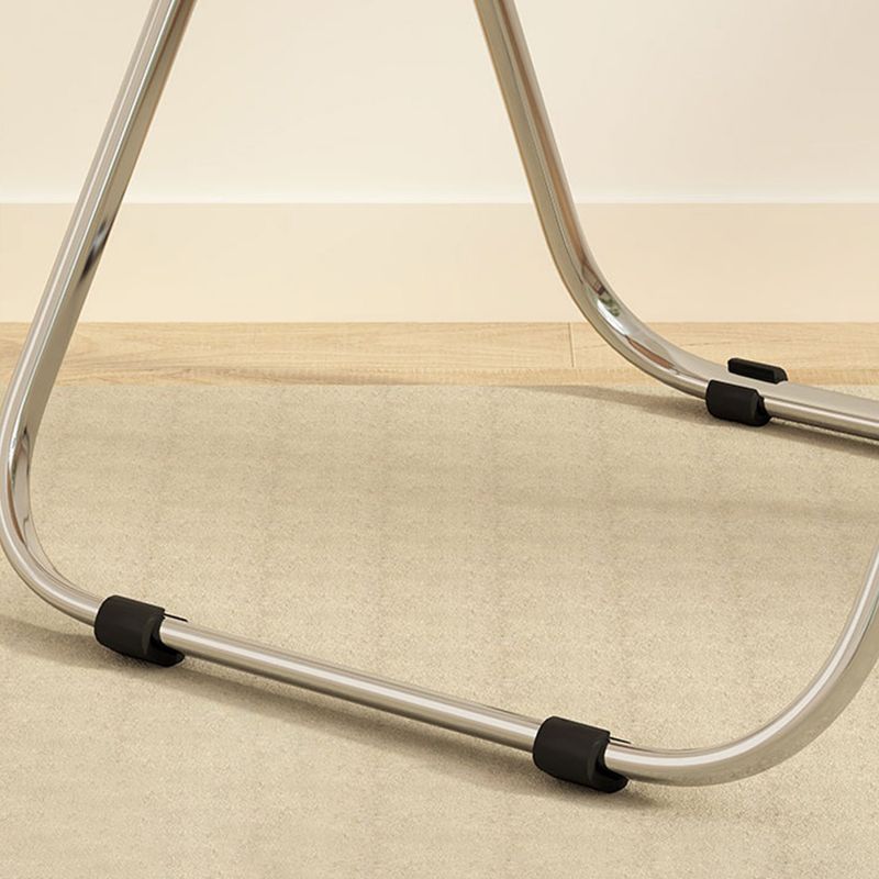 Finitura lucidata 1/4/5 PC set da pranzo con tavolo da pranzo in vetro e sedie pieghevoli