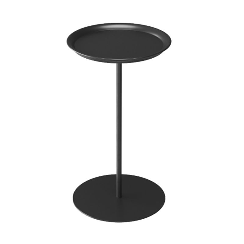 Tavolino in metallo rotondo con base laterale moderna di base di base di piedistallo