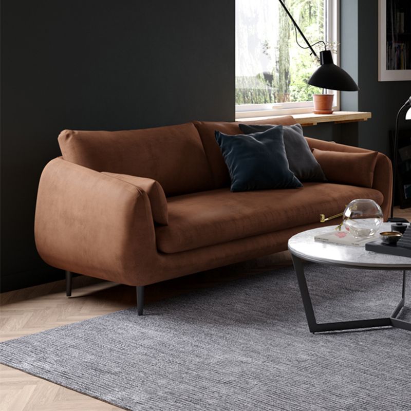 Contemporary 31.5" H Faux Leather Pillow Top Arm Sofa for Living Room