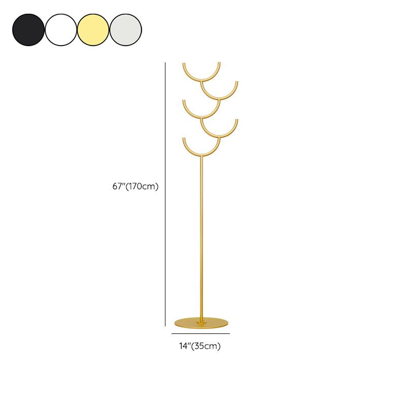 フック付きフリースタンディングハンガーインダストリアルスタイルのメタルコートハンガー