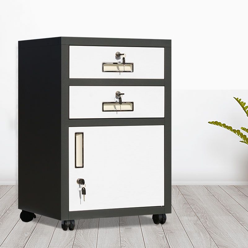 Contemporary File Cabinets Steel Frame Filing Cabinets with Key Lock for Office Clearhalo 'Filing Cabinets' 'filling_cabinets' 'furn' 'furn_filling_cabinets' 'Furniture' 'Office Furniture' 1200x1200_f9afad99-6438-41c3-98b5-38cc6286b98b