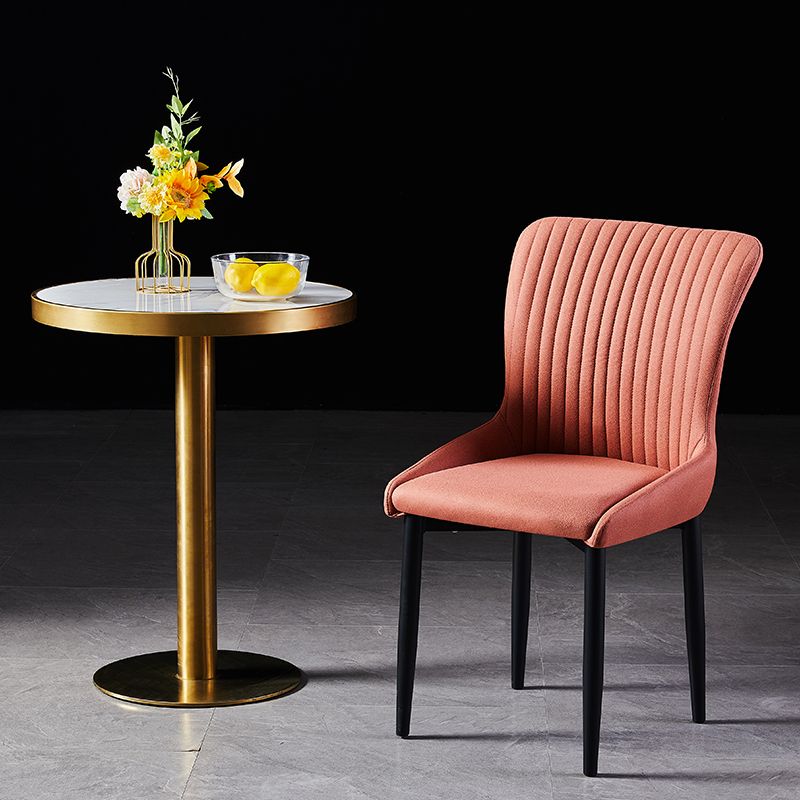 Scandinavian Style Linen Fabric Dining Chairs Solid Back Armless Chairs for Home Clearhalo ' kitchen&dining_furn' 'Dining Chairs' 'Dining Tables & Seating' 'dining_chair' 'furn' 'furn_dining_chair' 'Furniture' 'furniture_dining_chair' 'Kitchen & Dining Furniture' 'kitchen' 1200x1200_f9b0c905-f990-448c-be1f-9d44d520071c