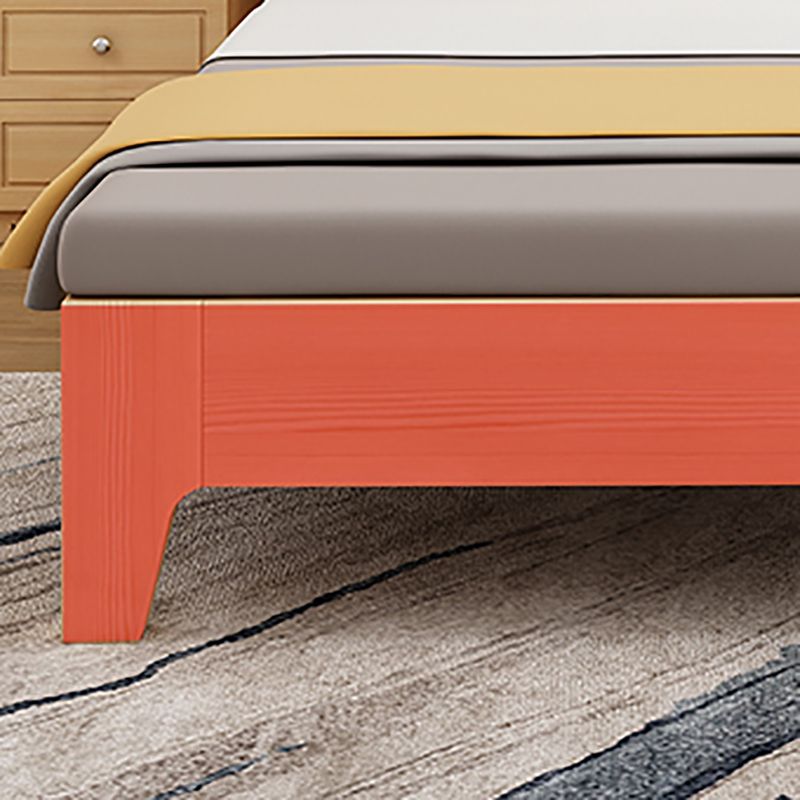 Modern Platform Bed 35.43" High Solid Wood Bed Frame with Shelves