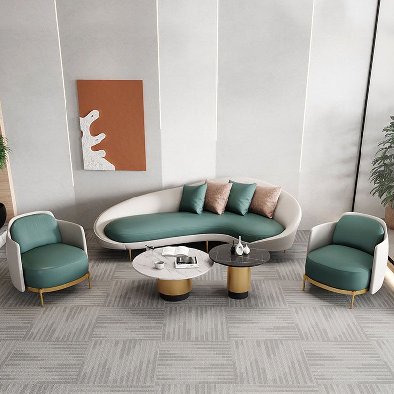 Curved Faux Leather Sofa with Tight Back for Living Room Modern Style Clearhalo 'furn' 'furn_sofas' 'Furniture' 'Living Room Furniture' 'Sofa' 'sofas' 1200x1200_f9b20f1f-8421-43d0-b4ef-8af95c537419