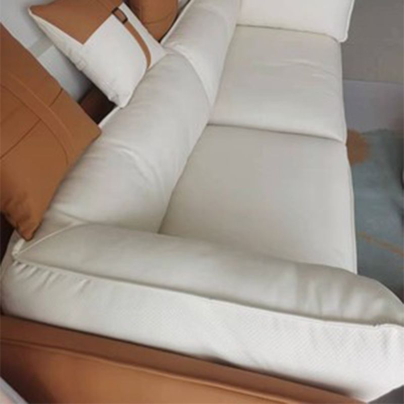 Modern Stain-Resistant Faux Leather Sofa Square Arm Sectional for Apartment Clearhalo 'furn' 'furn_sectionals' 'Furniture' 'furniture_sectionals' 'Living Room Furniture' 'Sectionals' 1200x1200_f9b23a7a-6b0c-4180-b624-fc57d8fe22d1