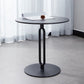 Round Marble Top End Table Metal Pedestal Sofa Side End Table for Living Room
