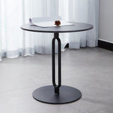 Round Marble Top End Table Metal Pedestal Sofa Side End Table for Living Room