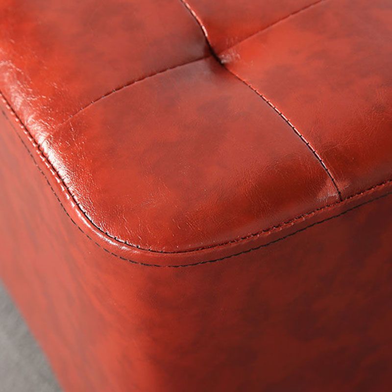 Modern Square Pouf Pure Color Tufted Upholstered Faux Leather Cube Ottoman Clearhalo 'furn' 'furn_ottomans_poufs' 'Furniture' 'Living Room Furniture' 'Ottomans & Poufs' 'ottomans_poufs' 1200x1200_f9b3b096-fdce-4c18-b9b2-ec098904863b