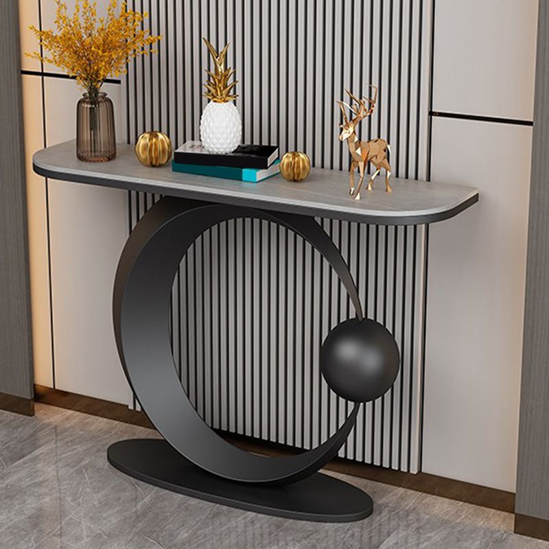 Contemporary Console Accent Table Half Moon Console Sofa Table Clearhalo 'Console Tables' 'console_tables' 'Entry & Mudroom Furniture' 'furn' 'furn_console_tables' 'Furniture' 1200x1200_f9b402e5-87c6-4dde-b4db-99ffd46960d9