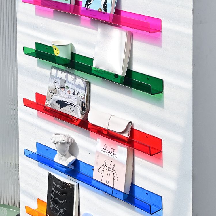 Libreria di archiviazione montata a parete acrilica 23,5 "l moderna libreria per casa