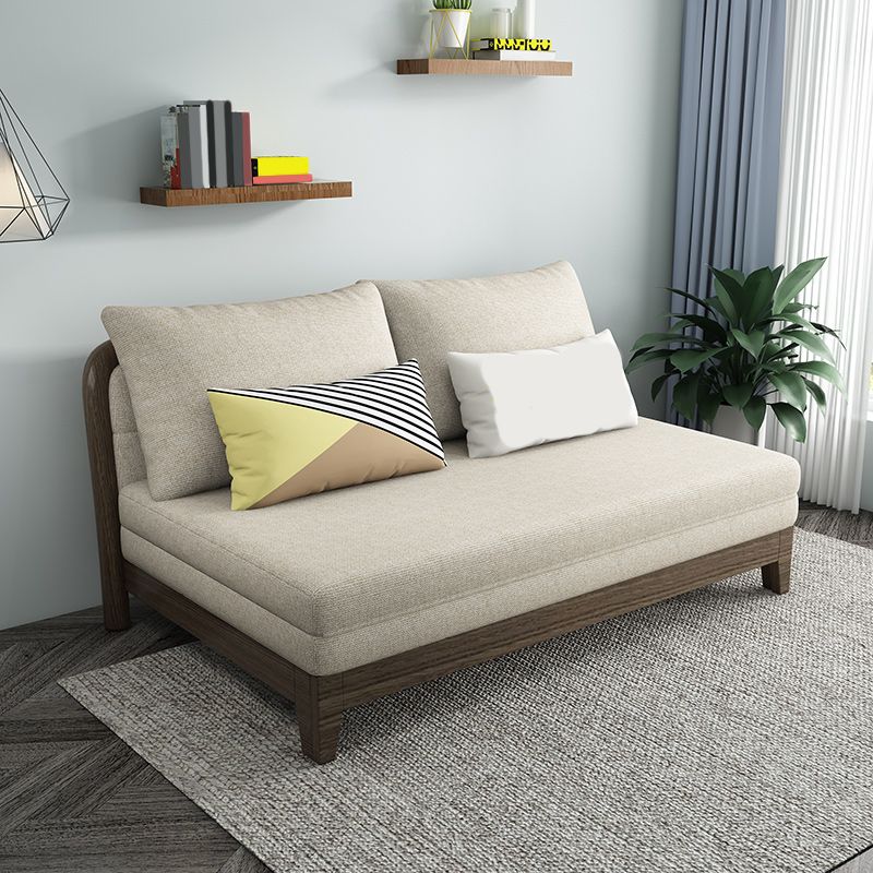 Contemporain 29.52 "H Frame en bois Coton mélange canapé-lit sans bras