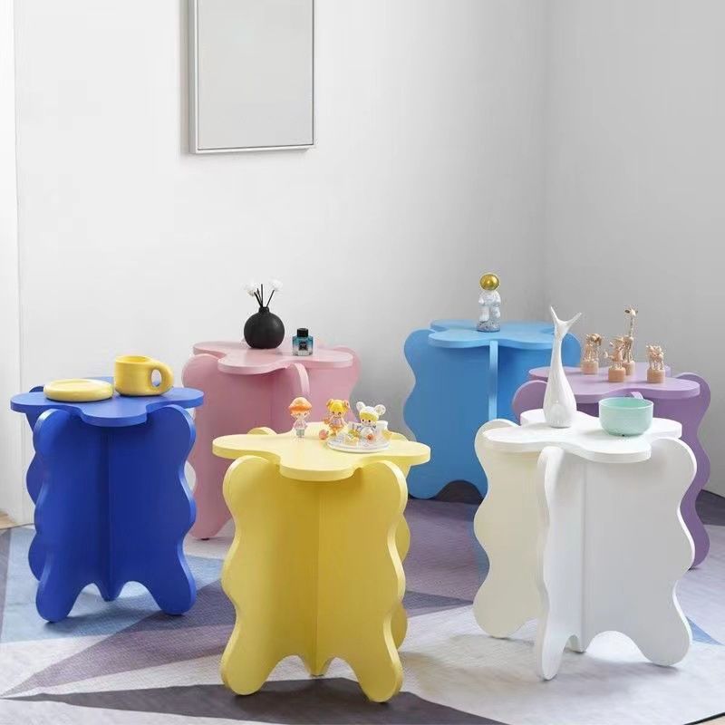 モダンなスタイルの不規則なサイドテーブルフェイクウッドエンドテーブルセット